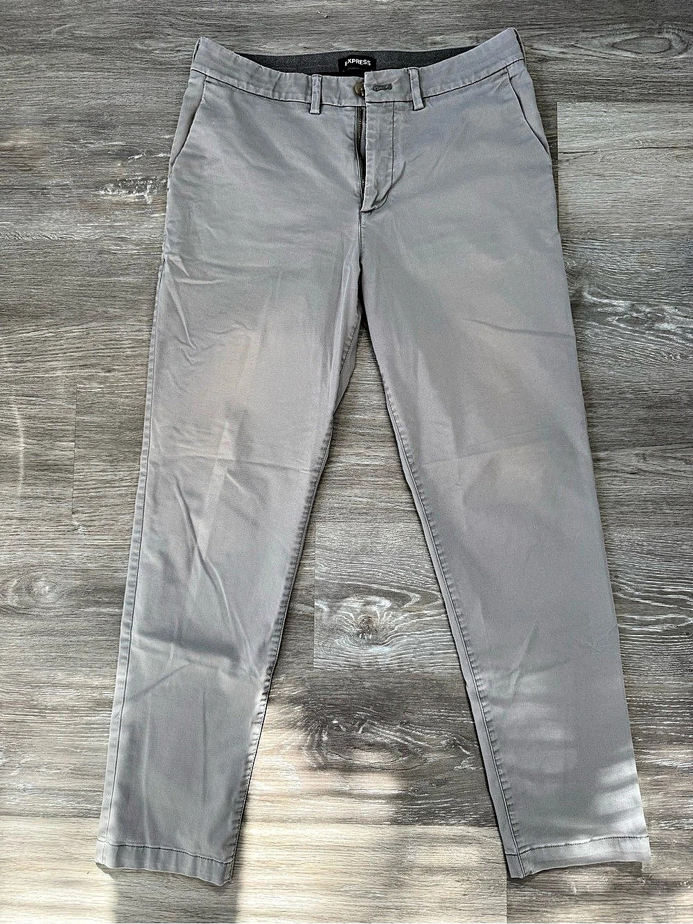 Express Athletic Slim Chino Pants Gray Waist 31 x 34